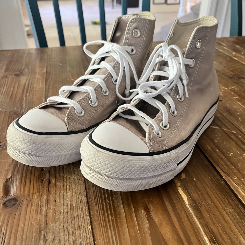 Converse Women's High-Top Platform Sneakers - Tan - Picture 3 of 7